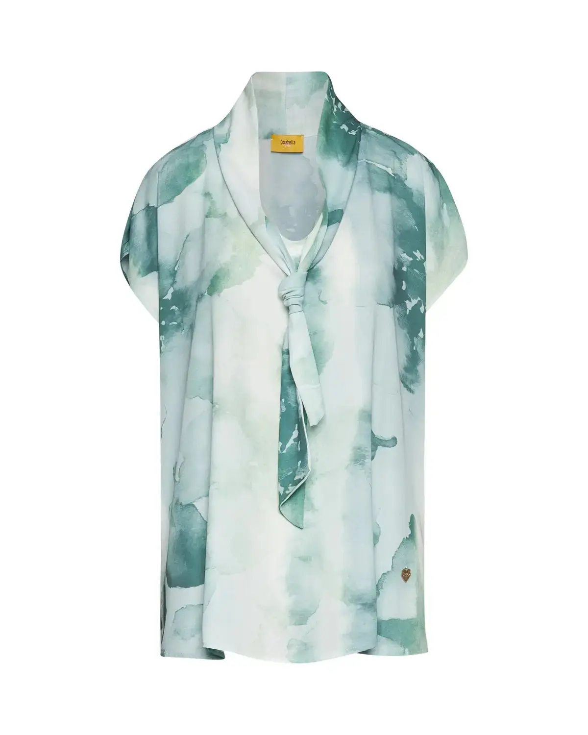 Top con scollo a V e cravattino ALOE