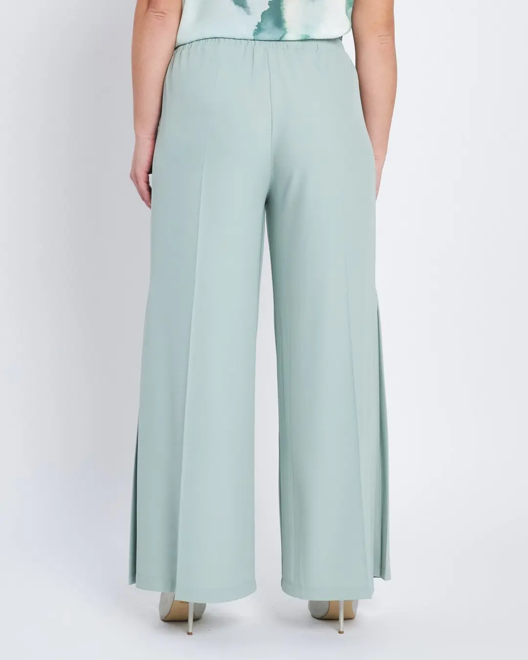Pantalone in cady con baciapiega laterale al fondo ALOE - Image 3