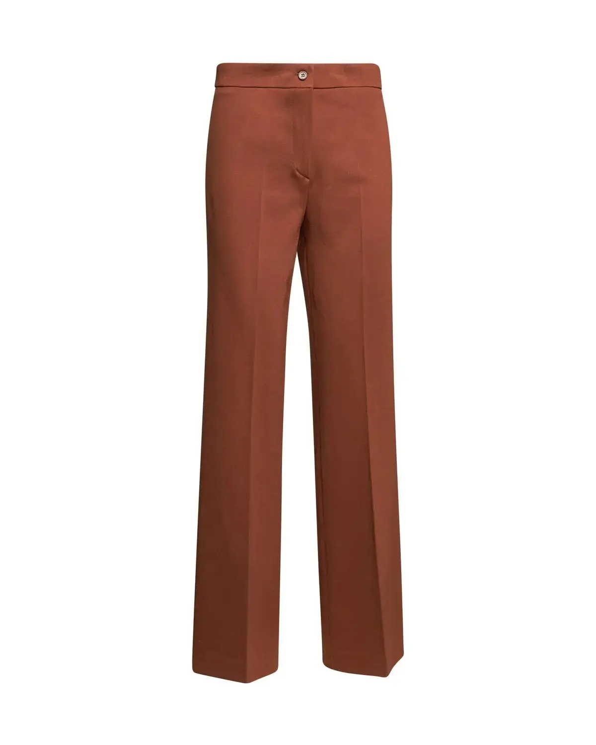 Pantalone flare con zip e bottone in punto milano di viscosa - Image 5