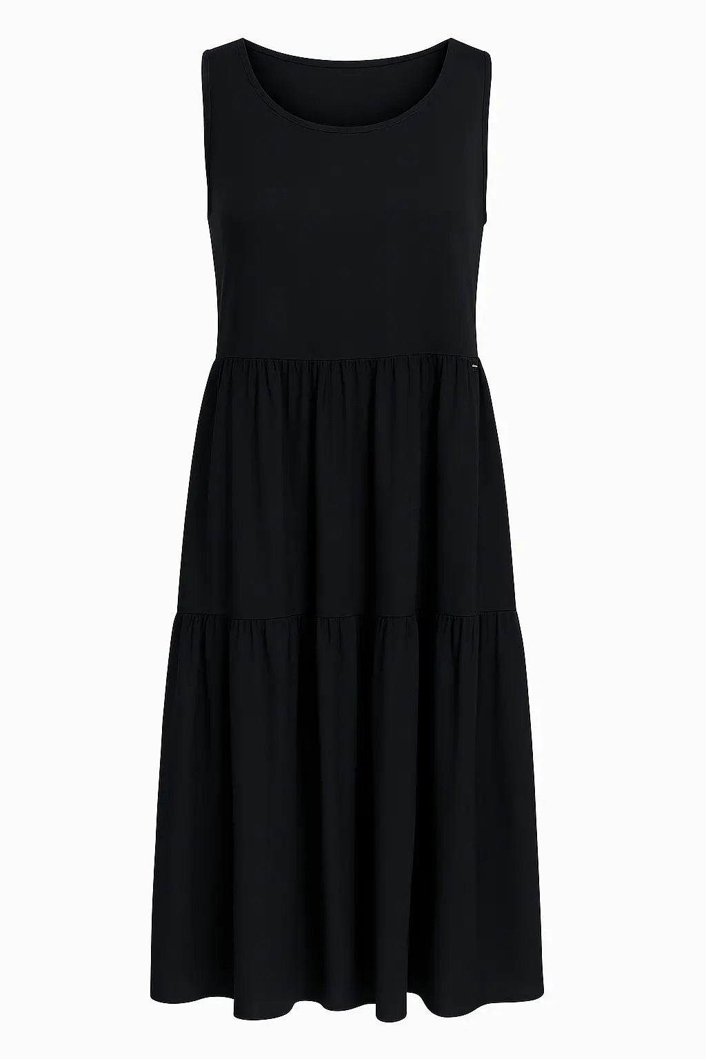 Abito girocollo midi con due balze in viscosa - Image 5