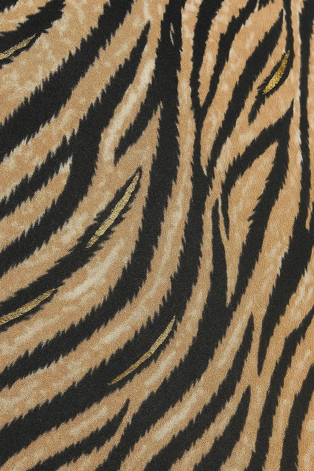 Abito lungo a fantasia lurex con passamaneria, laccetti e nappine allo scollo - Image 3