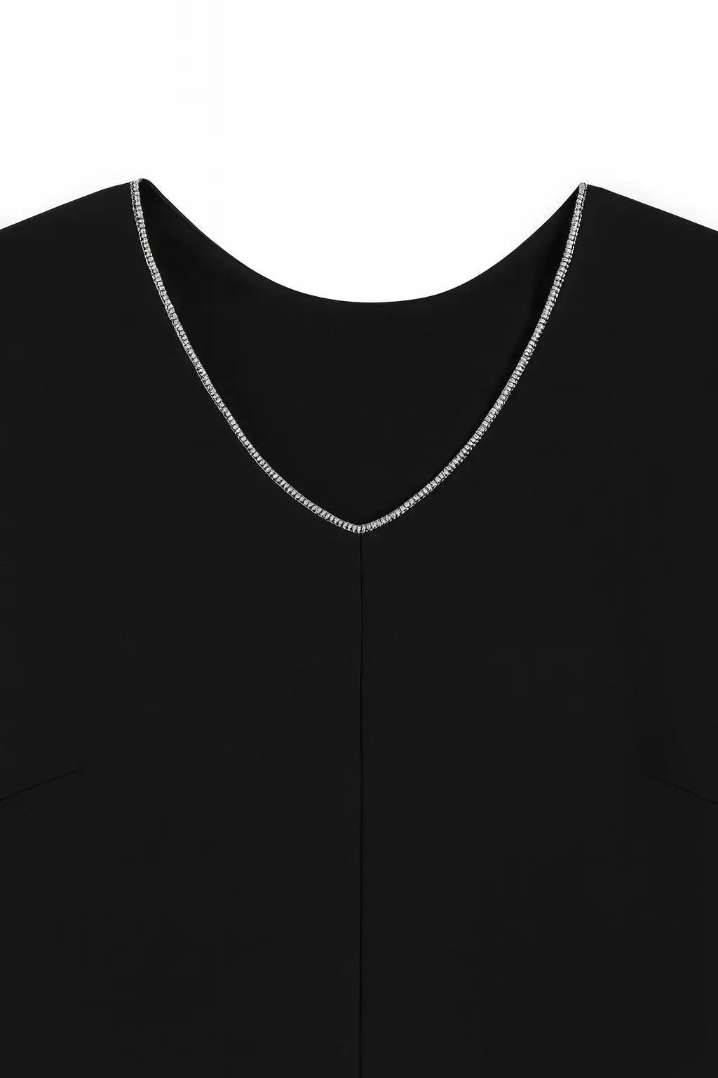 Abito scollo a "V" con ricamo di strass - Image 10