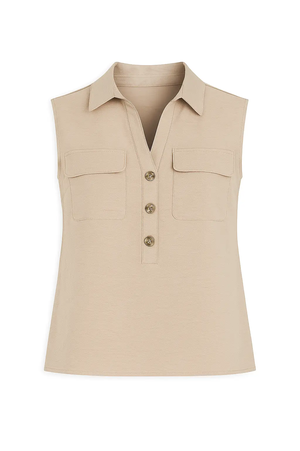 Blusa con abbottonatura polo e colletto in fluido bollito - Image 5
