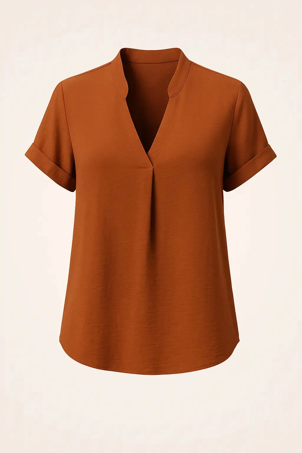 Blusa con scollo alla coreana