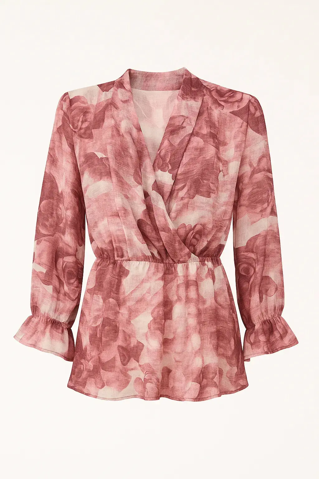 Blusa fantasia con taglio in vita