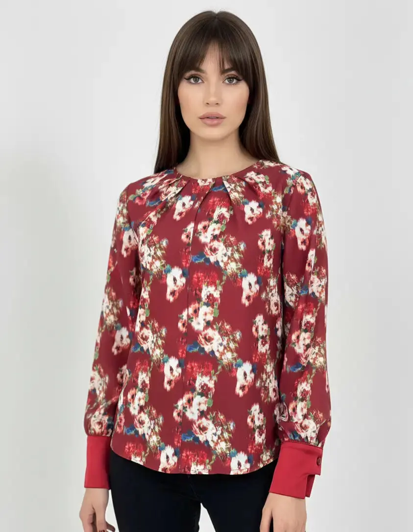 Blusa girocollo fantasia - Image 5