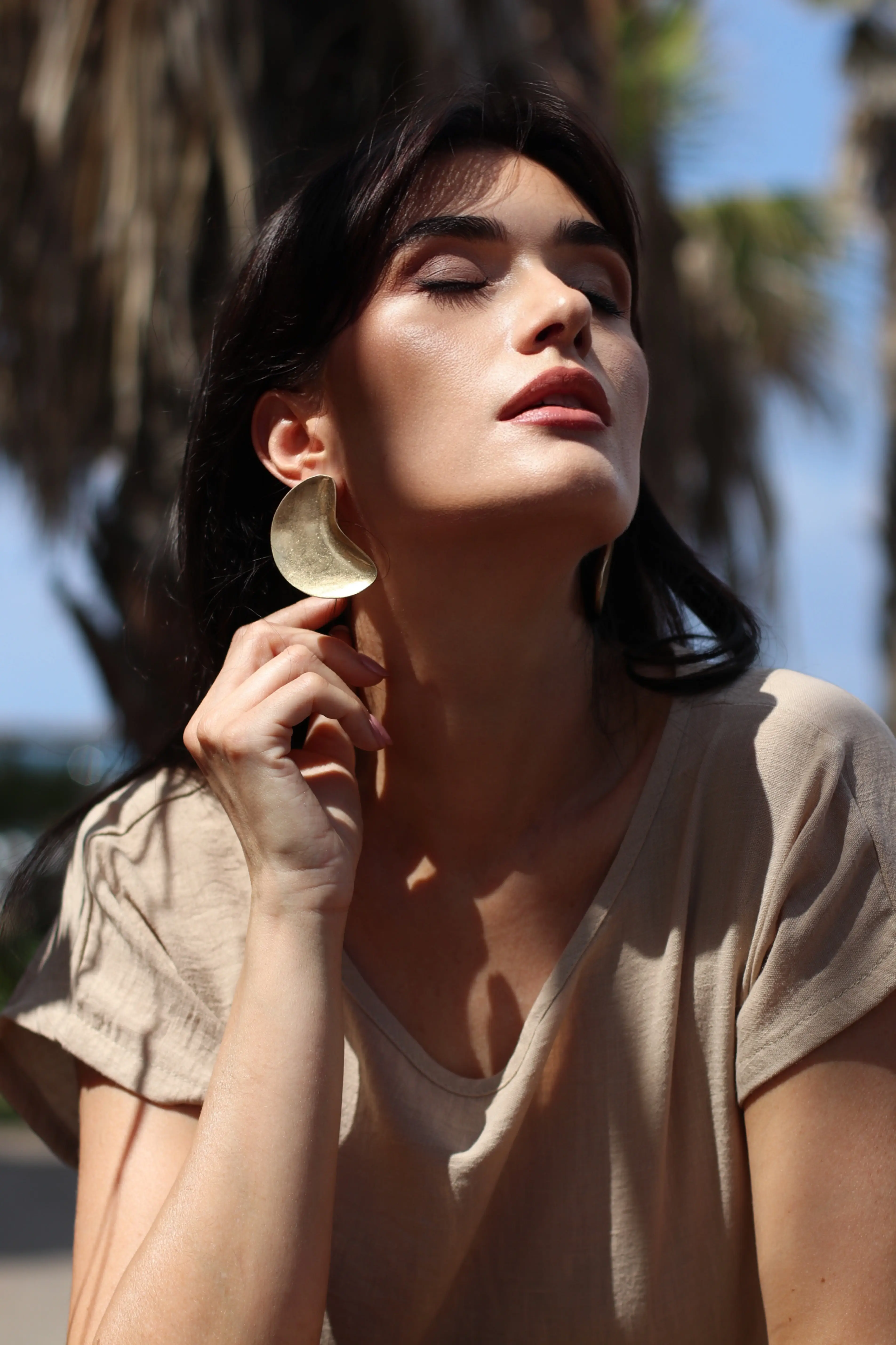 Blusa kimono tinta unita BEIGE - Image 8