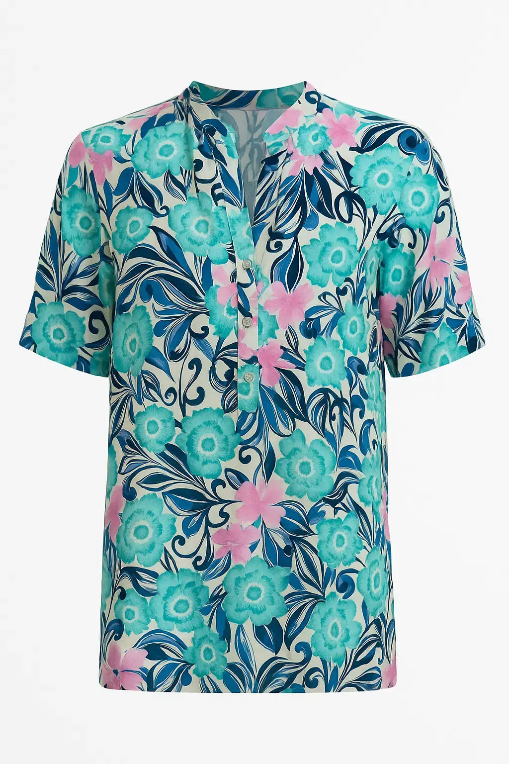Blusa mezza manica con collo coreana - Image 4