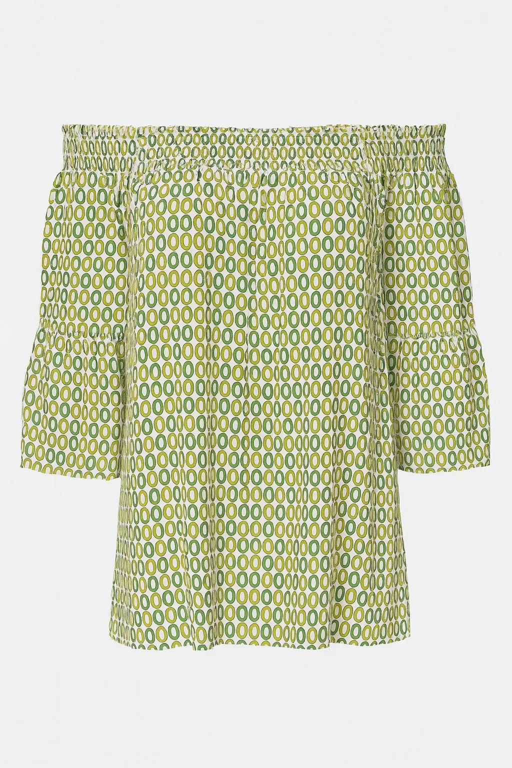 Blusa stampata con scollo omerale elasticizzato con balze - Image 17