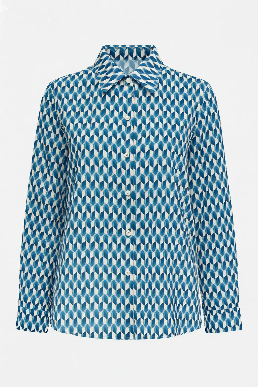Camicia con colletto, a maniche lunghe con stampa all over - Image 4