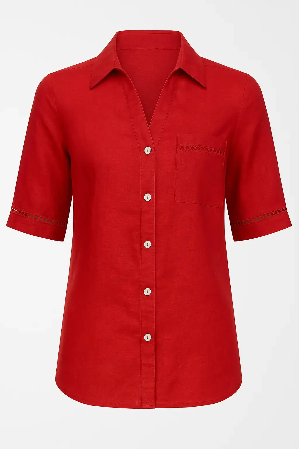Camicia con colletto, taschino e passamaneria a rete