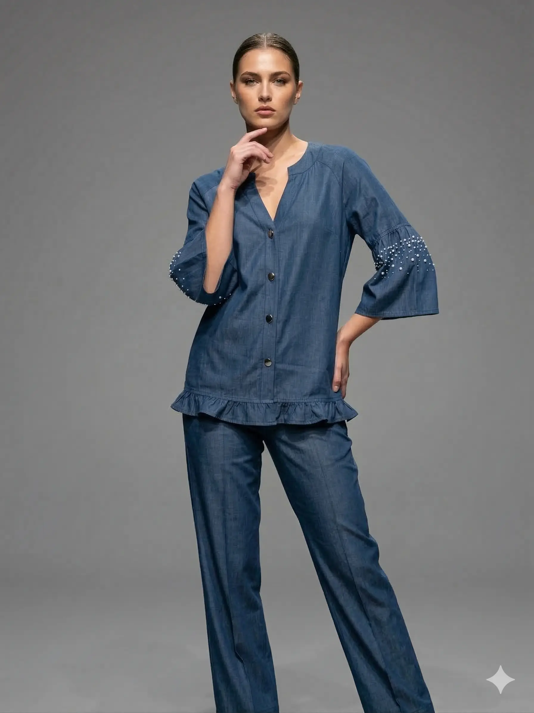 Camicia con collo coreana - Image 4