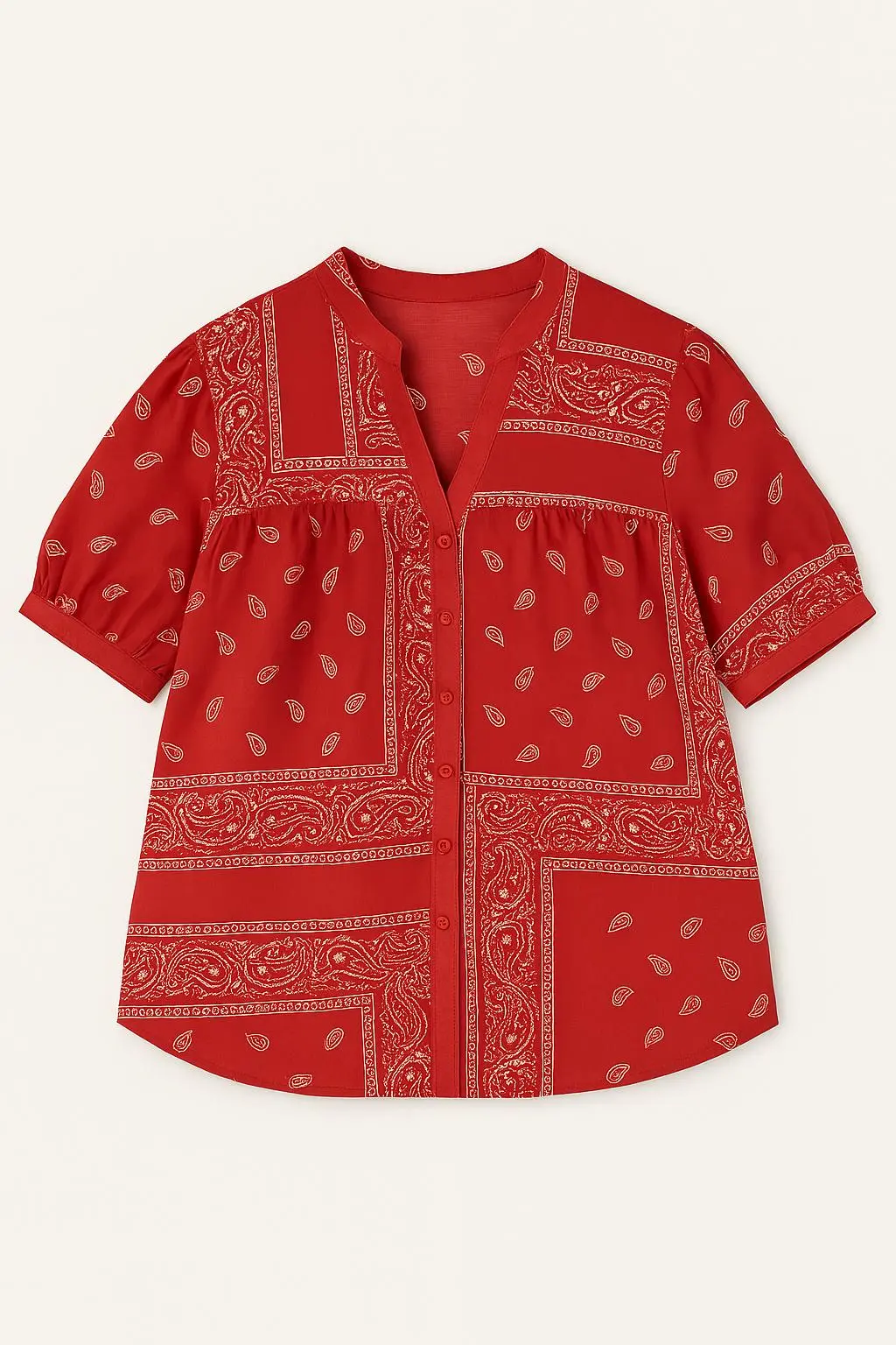 Camicia con maniche ampie e fantasia bandiera - Image 3