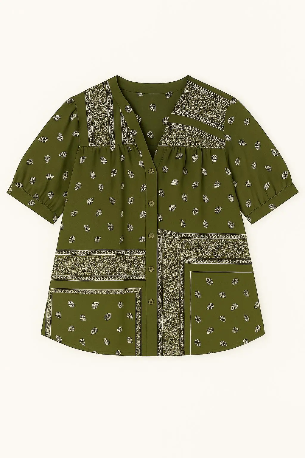 Camicia con maniche ampie e fantasia bandiera - Image 4