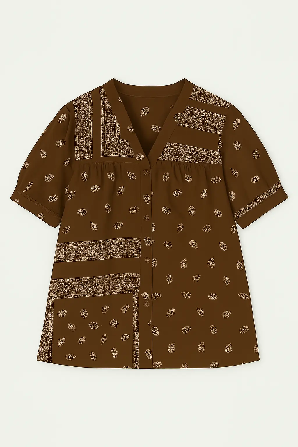 Camicia con maniche ampie e fantasia bandiera - Image 5