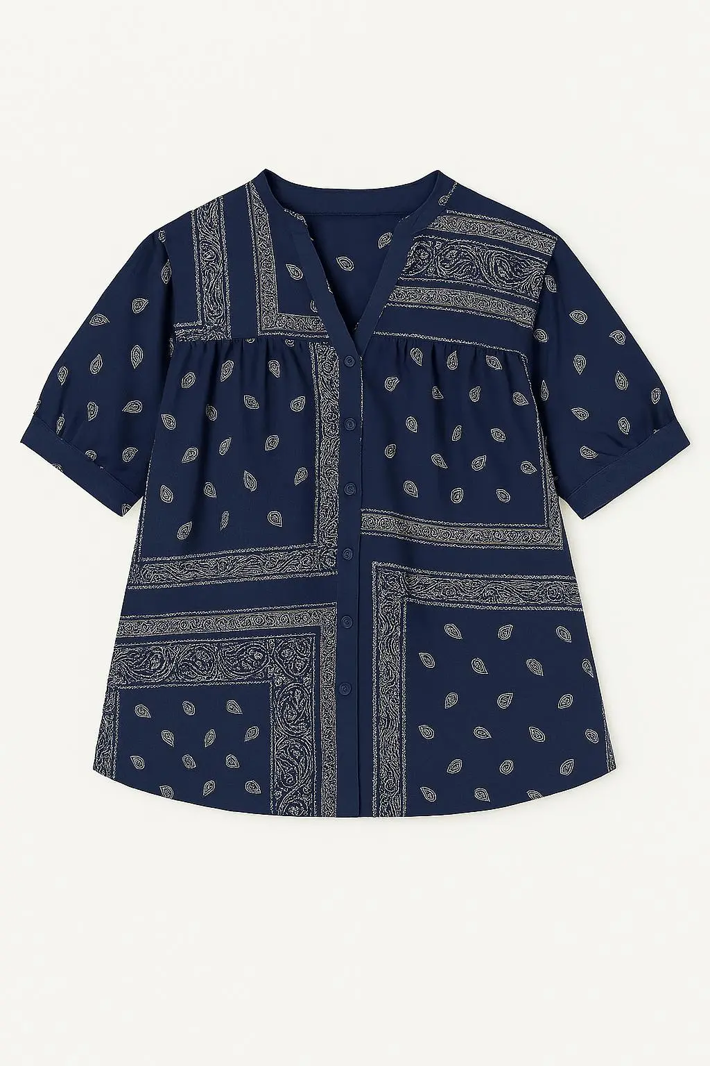 Camicia con maniche ampie e fantasia bandiera - Image 6