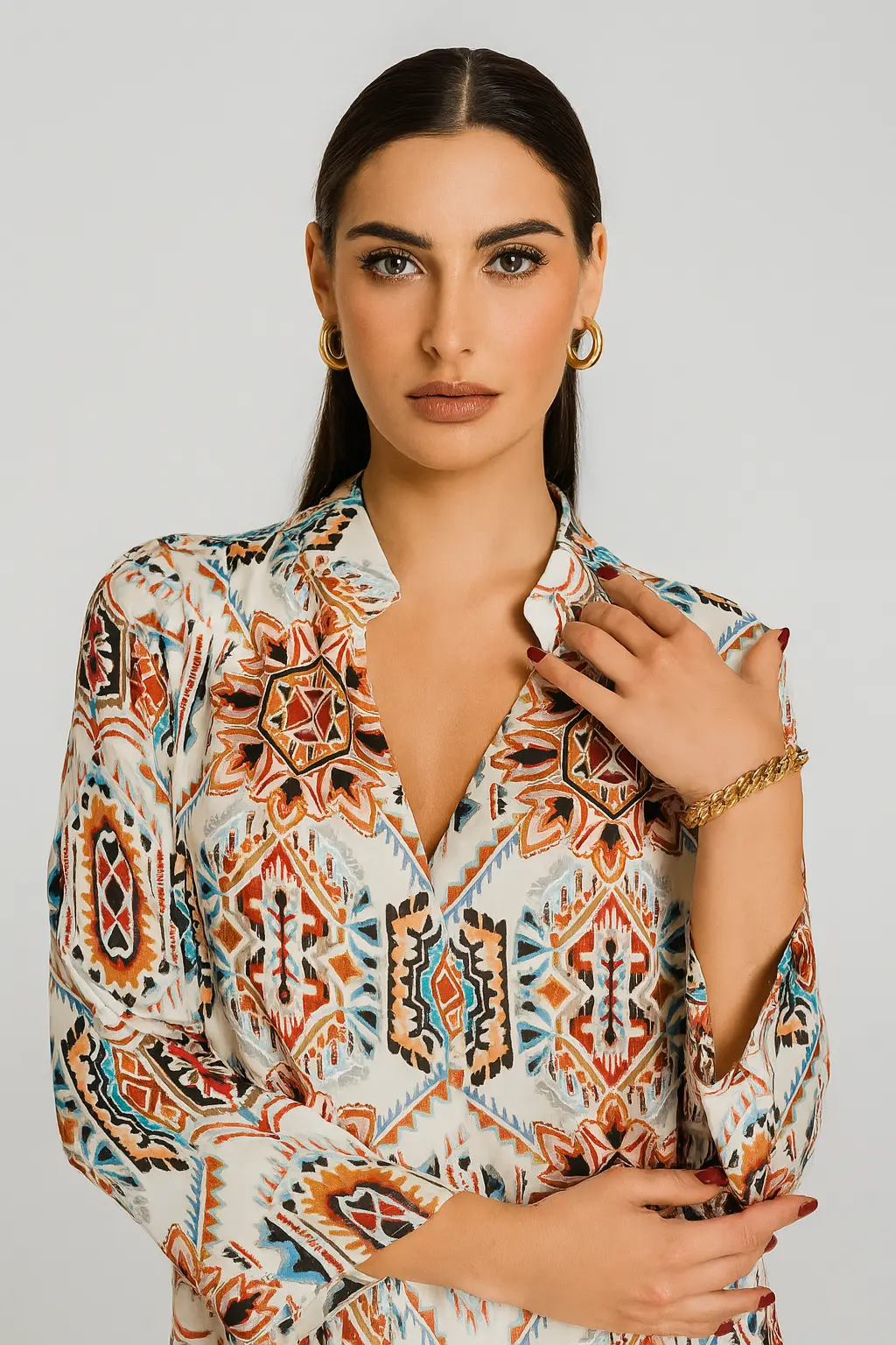 Camicia in viscosa stampata all over - Image 3