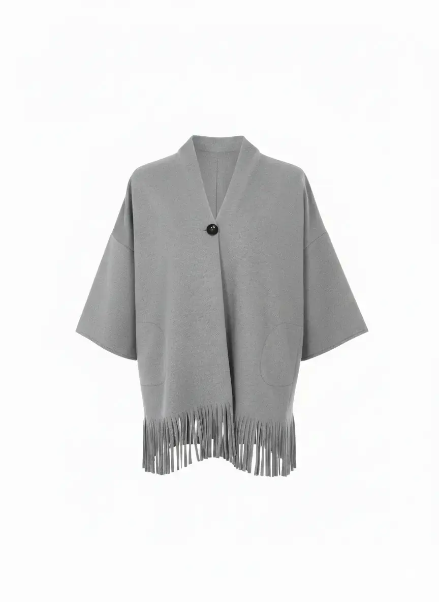 Cappotto sfoderato con frange