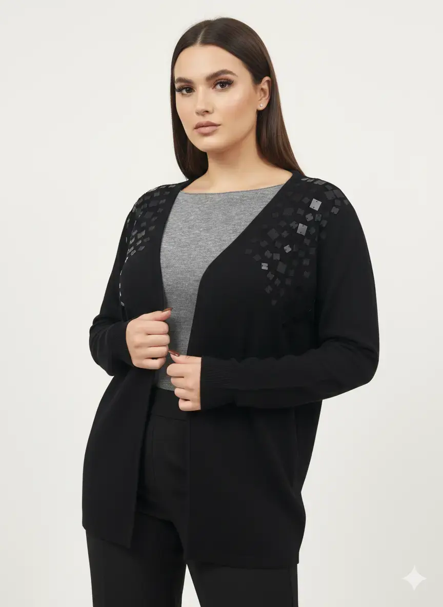 Cardigan con applicazione paillettes - Image 5