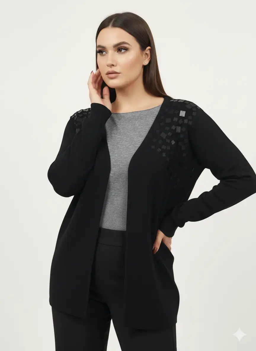 Cardigan con applicazione paillettes - Image 6