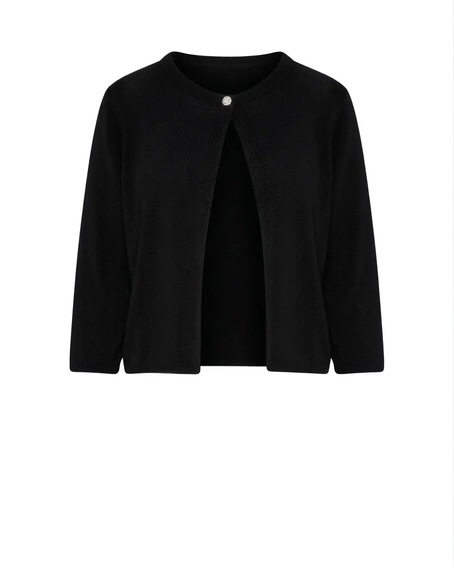 Cardigan con bottone gioiello