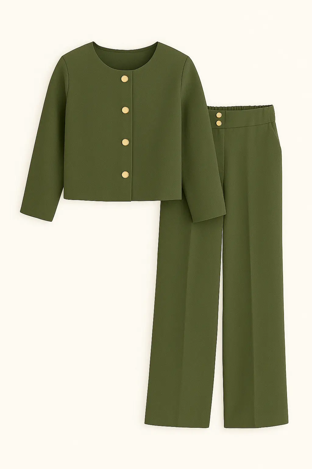 Completo giacca monopetto boxed fit e pantaloni palazzo con retro bustino elastico - Image 4