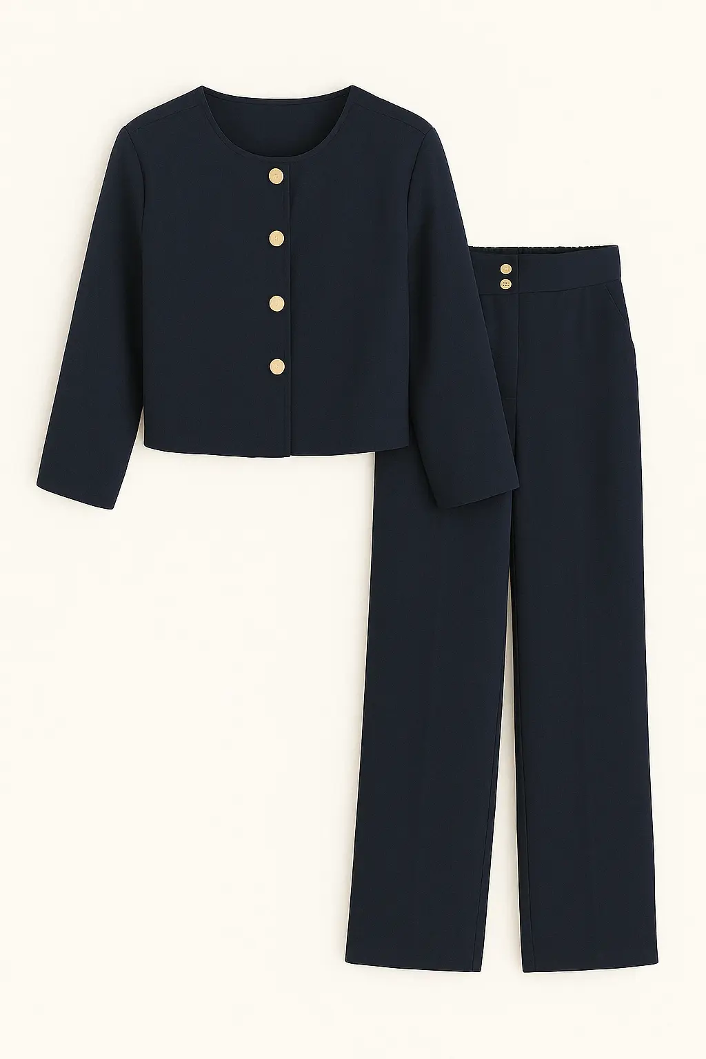 Completo giacca monopetto boxed fit e pantaloni palazzo con retro bustino elastico - Image 5