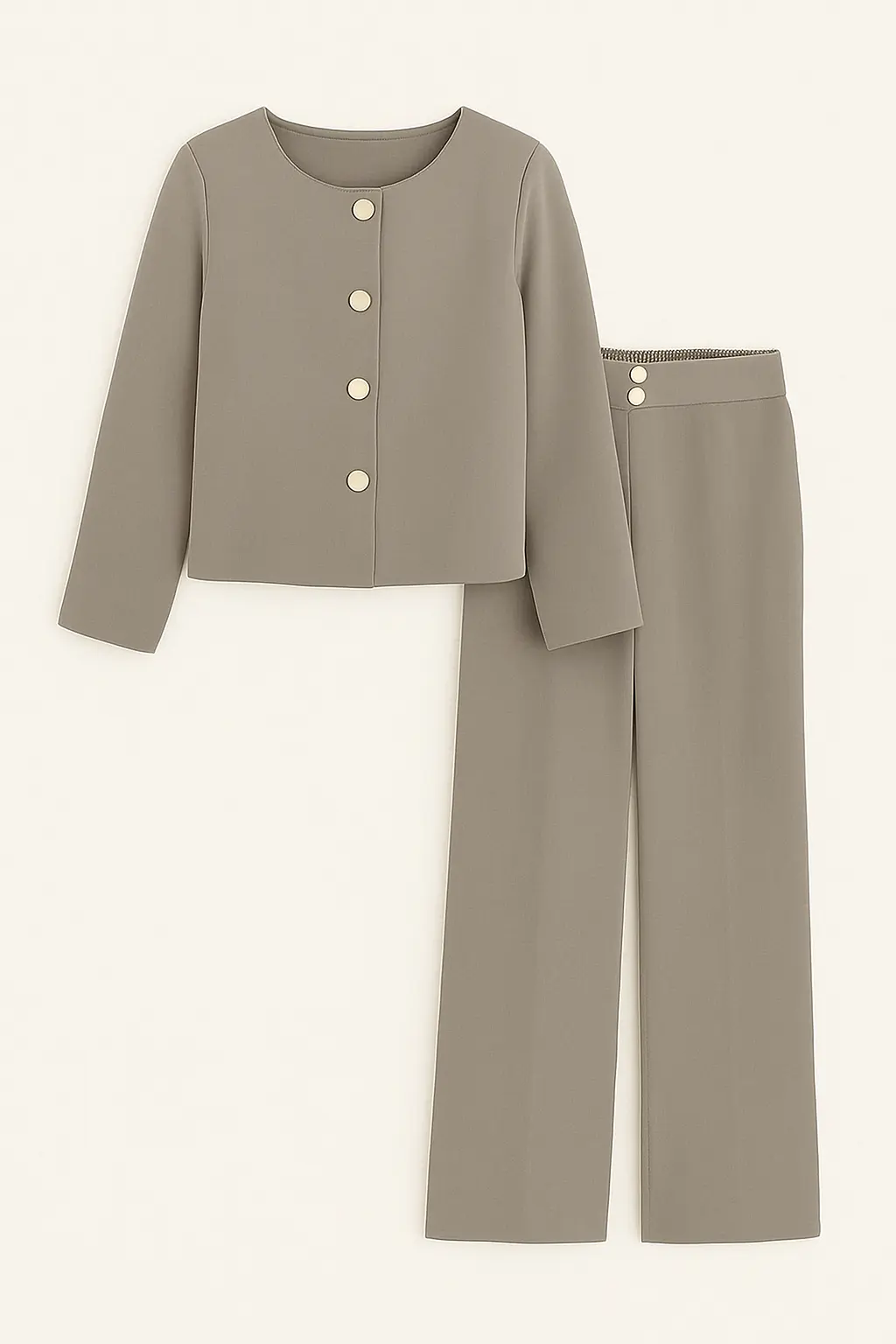 Completo giacca monopetto boxed fit e pantaloni palazzo con retro bustino elastico - Image 6