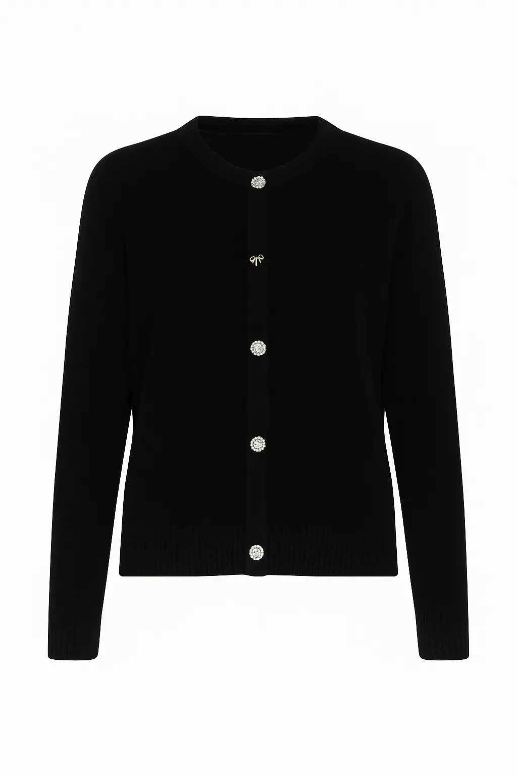 Finto cardigan con bottoni gioiello