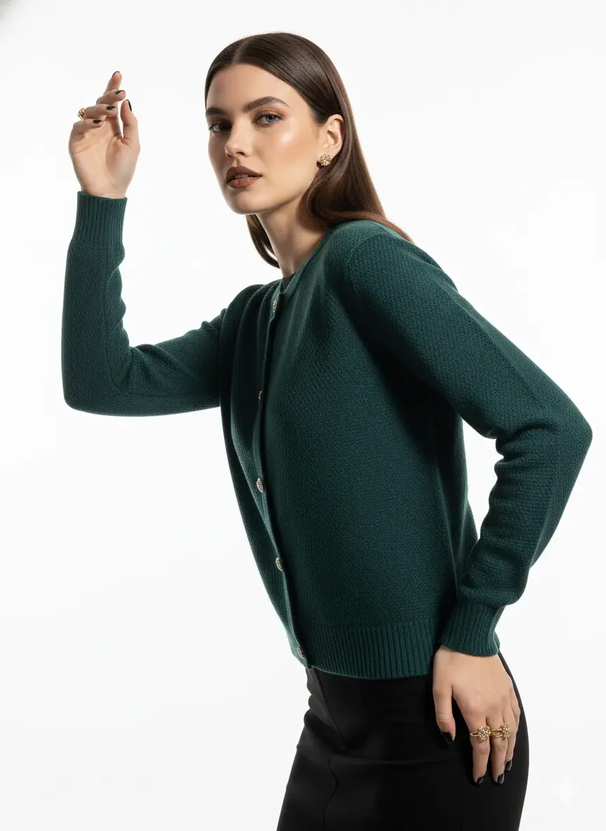 Finto cardigan con bottoni gioiello - Image 8