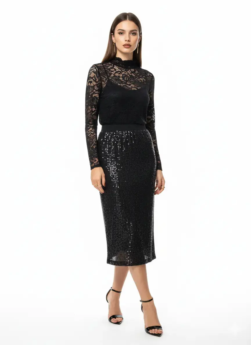 Gonna paillettes con bustino elastico - Image 2
