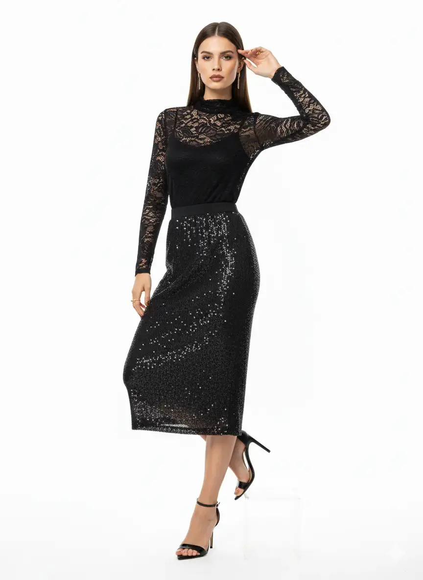 Gonna paillettes con bustino elastico - Image 3
