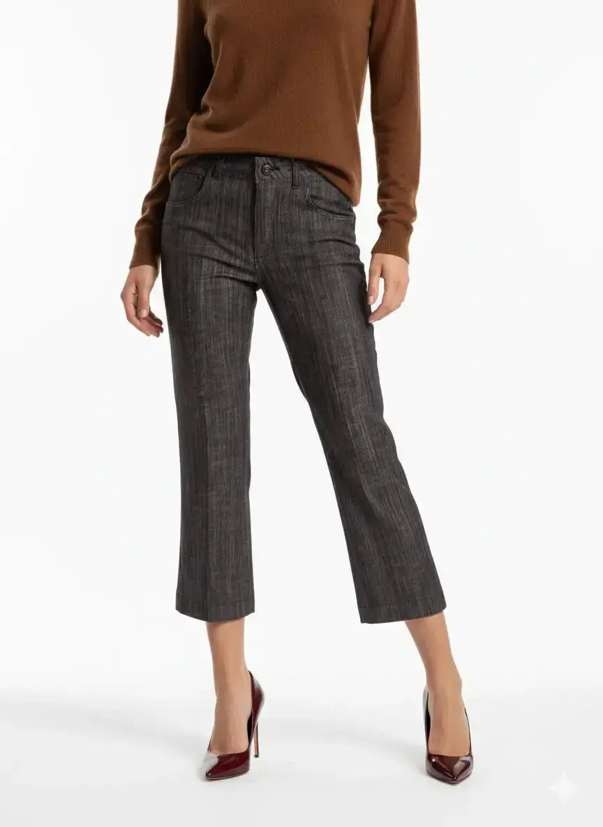 Jeans cropped elasticizzato - Image 3