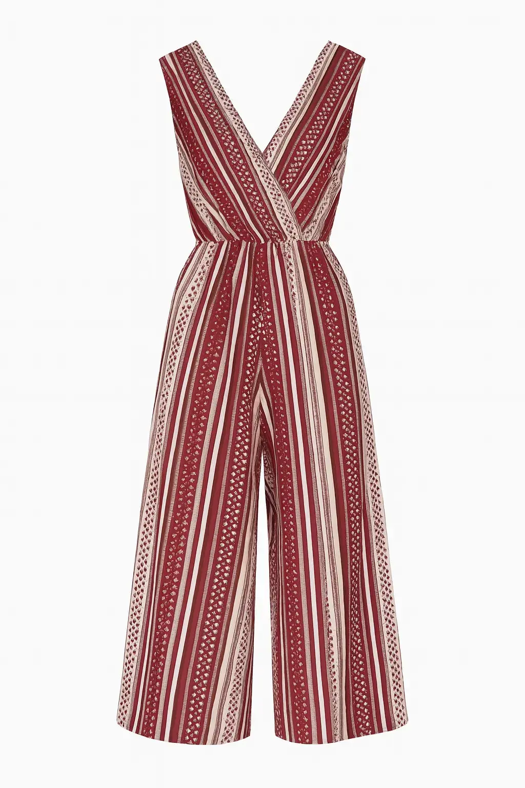 Jumpsuit ampia con scollo a "V" incrociato e fusciacca in vita - Image 7