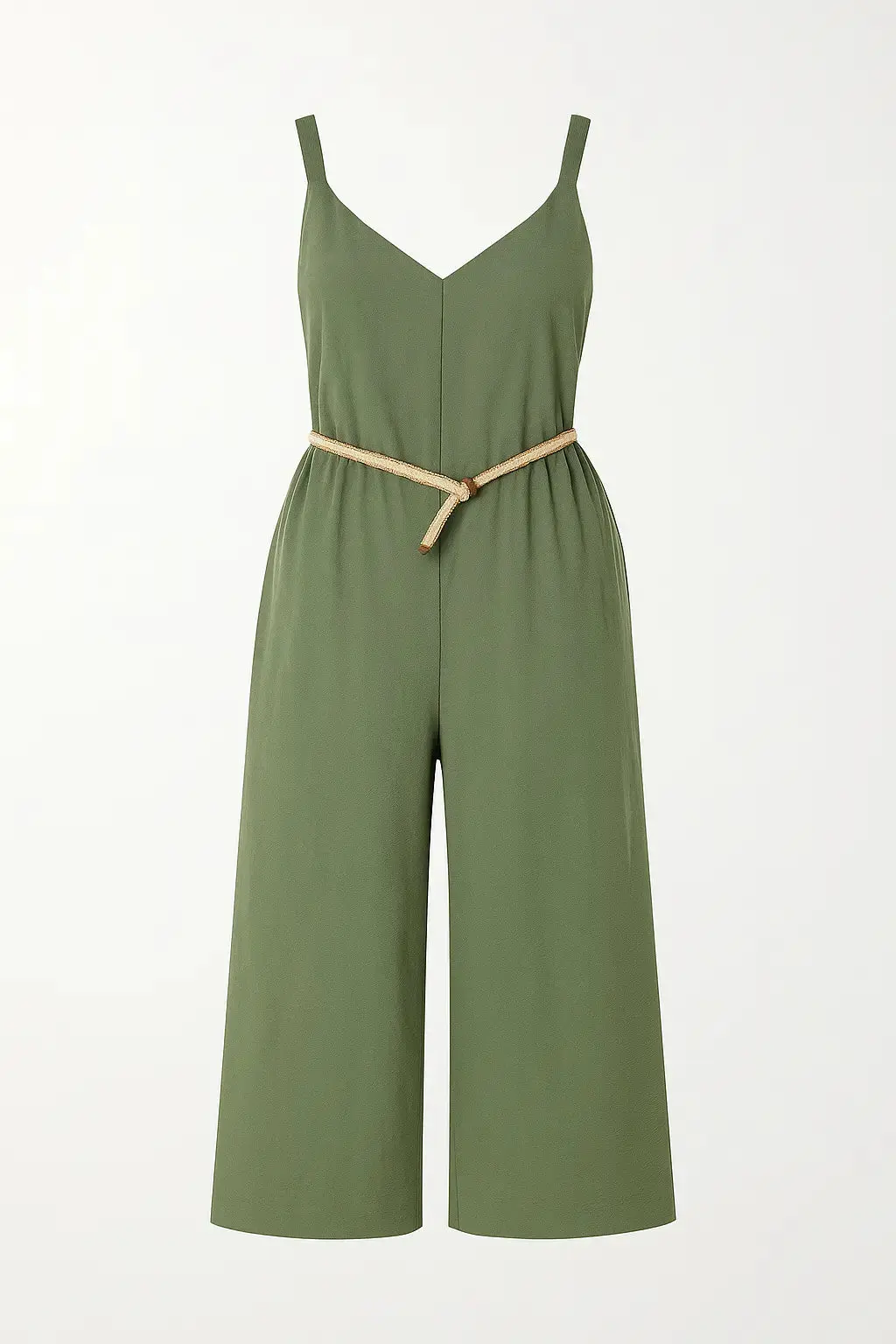 Jumpsuit con scollo a "V" e cinturino in vita - Image 6