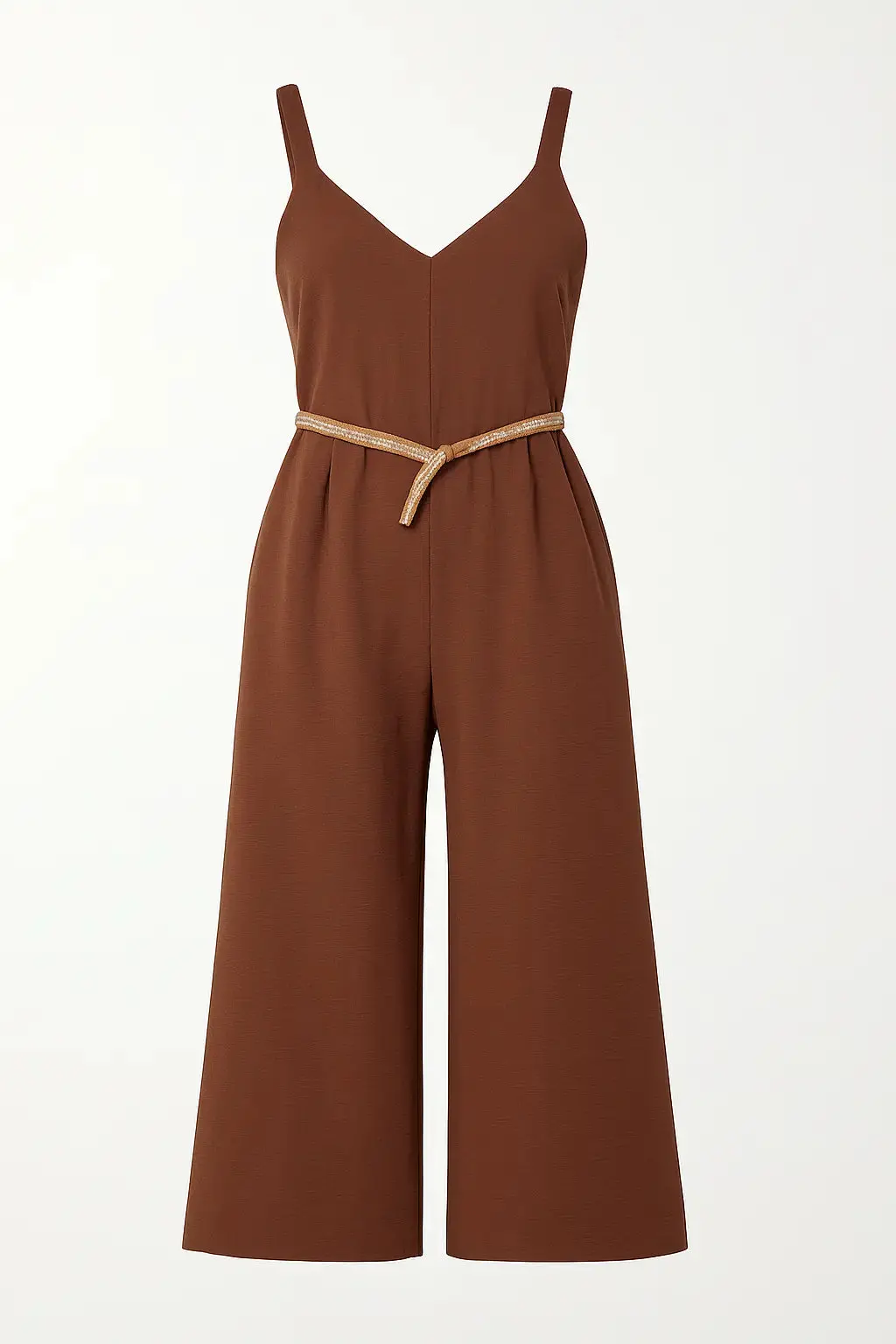 Jumpsuit con scollo a "V" e cinturino in vita - Image 7