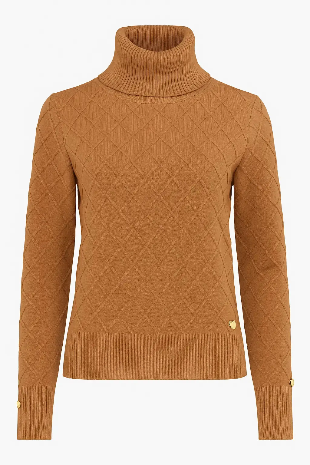 Maglia dolcevita con dettagli a treccia e collo removibile