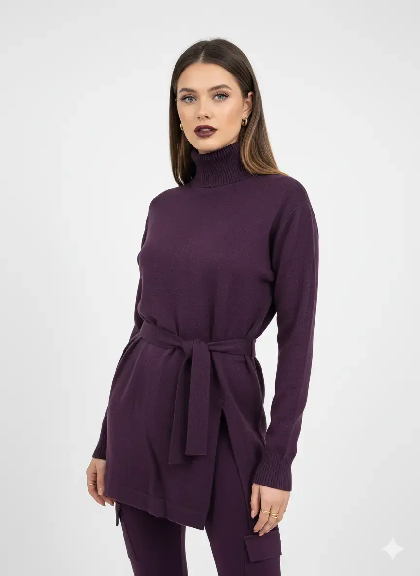 Maglia dolcevita con spacco laterale - Image 2
