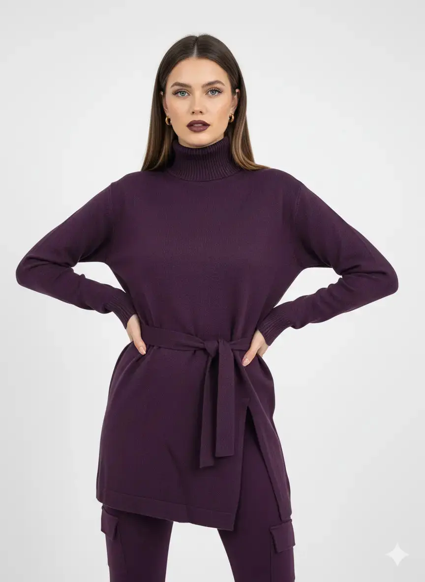 Maglia dolcevita con spacco laterale - Image 3