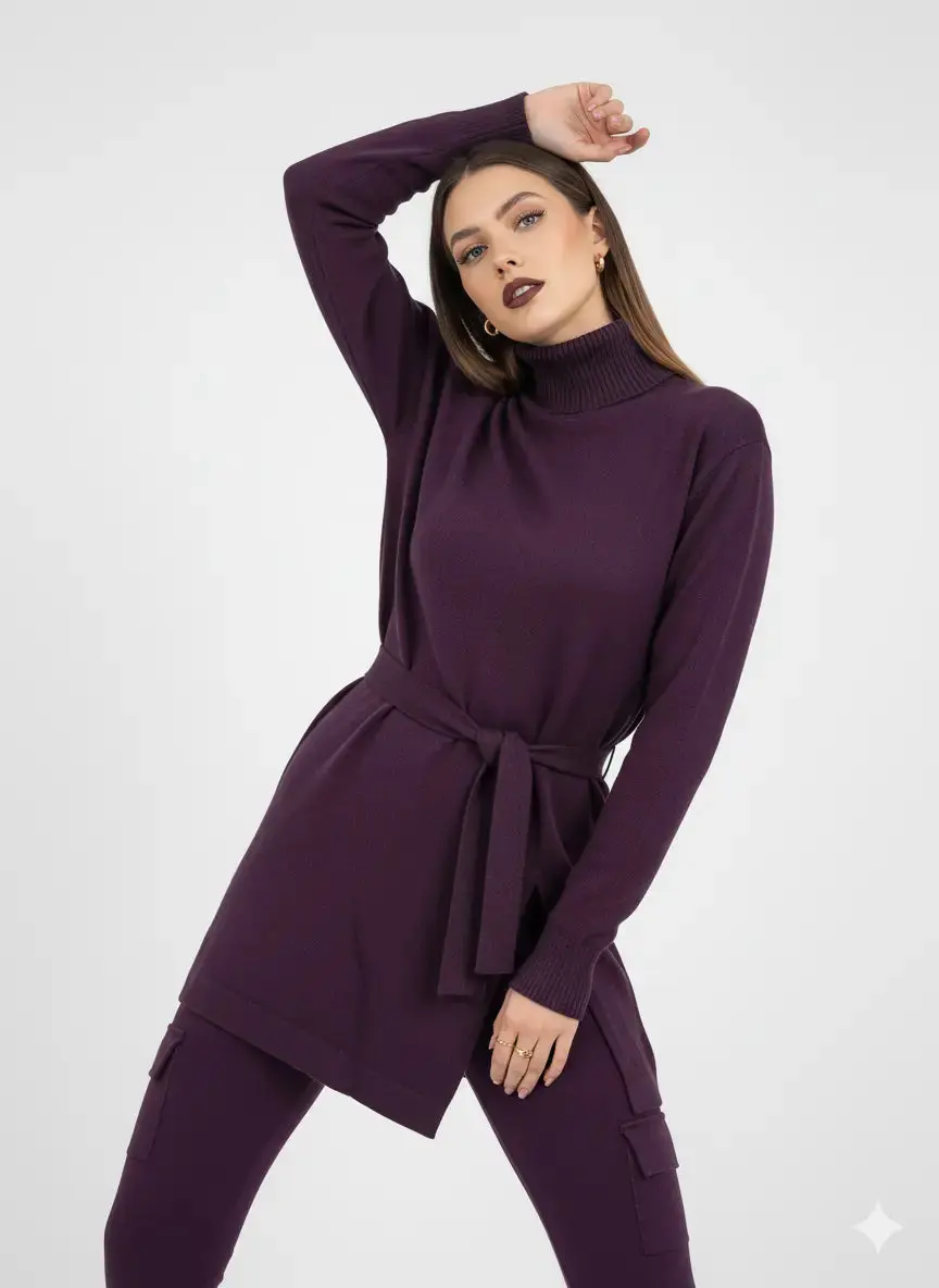 Maglia dolcevita con spacco laterale - Image 4