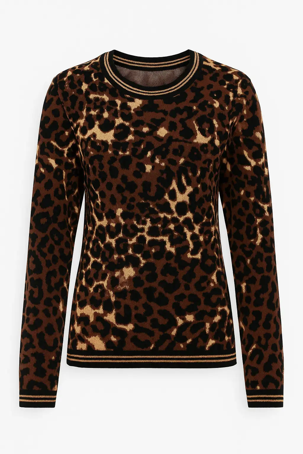 Maglia girocollo animalier