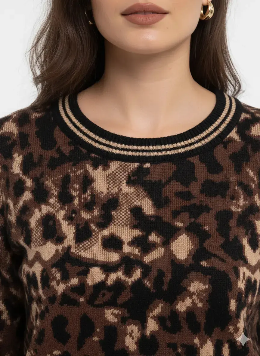 Maglia girocollo animalier - Image 4