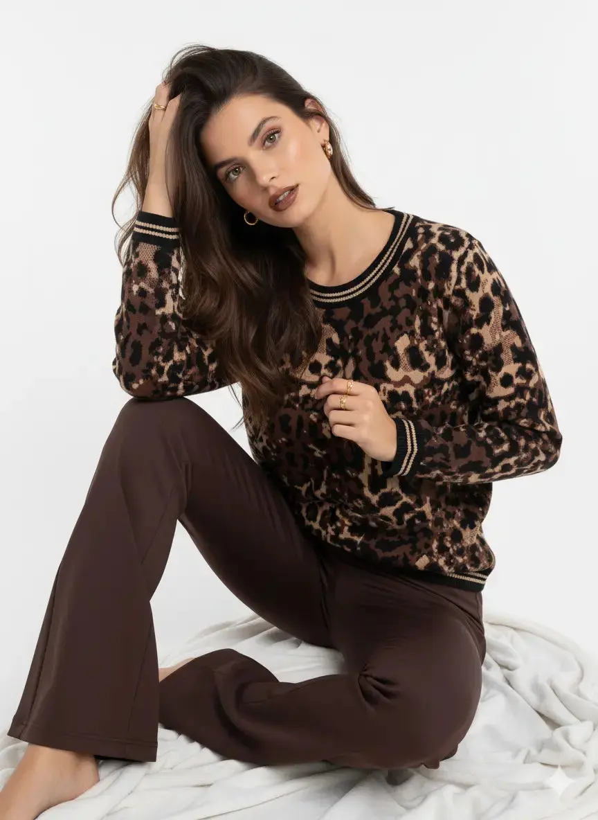 Maglia girocollo animalier - Image 5