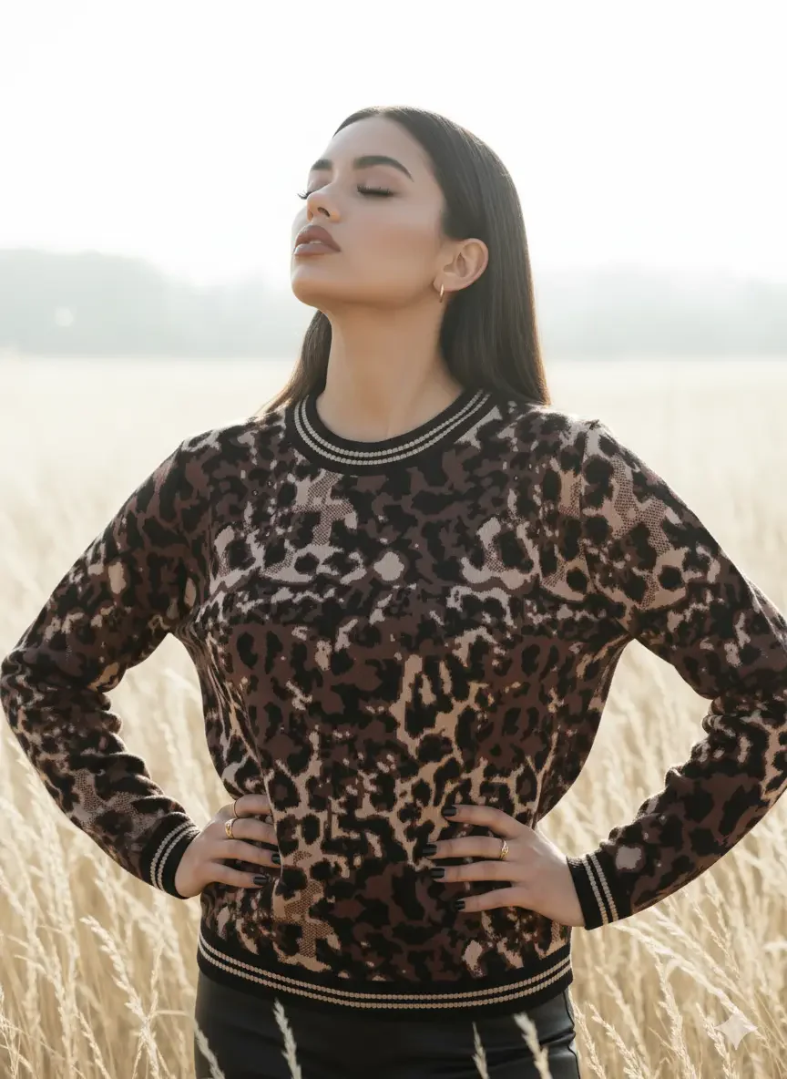 Maglia girocollo animalier - Image 8