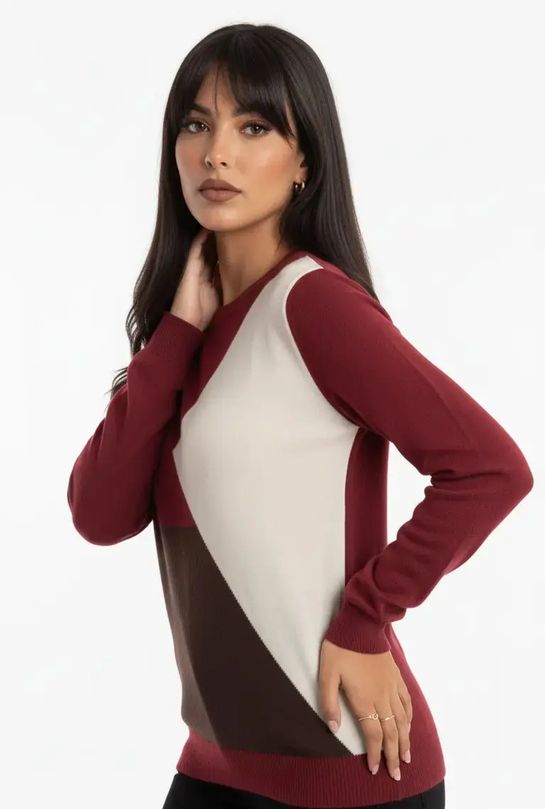 Maglia girocollo color block - Image 2