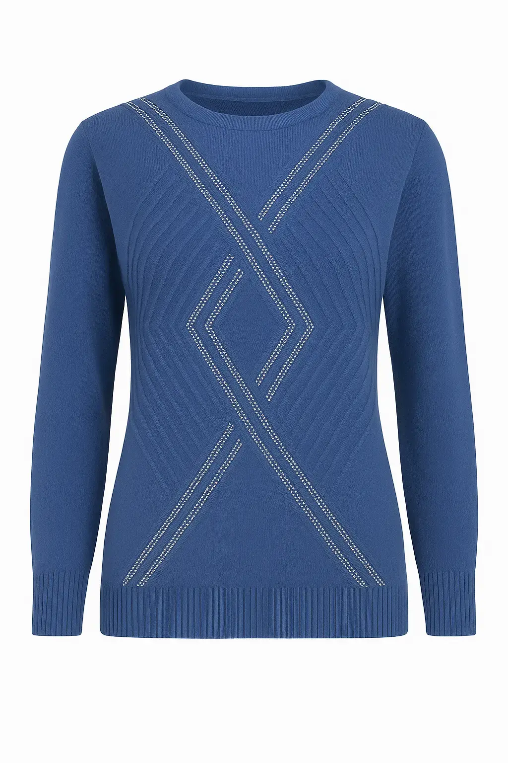 Maglia girocollo con applicazioni frontali