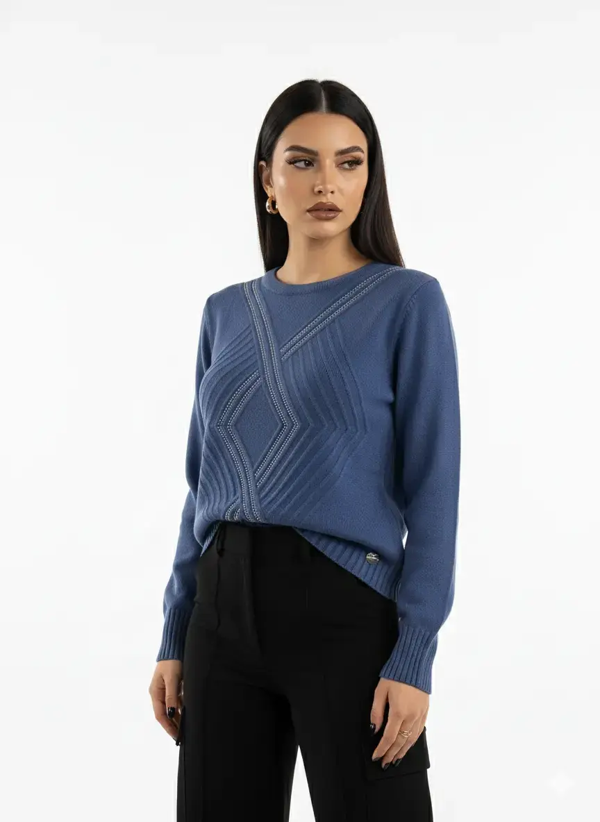 Maglia girocollo con applicazioni frontali - Image 3