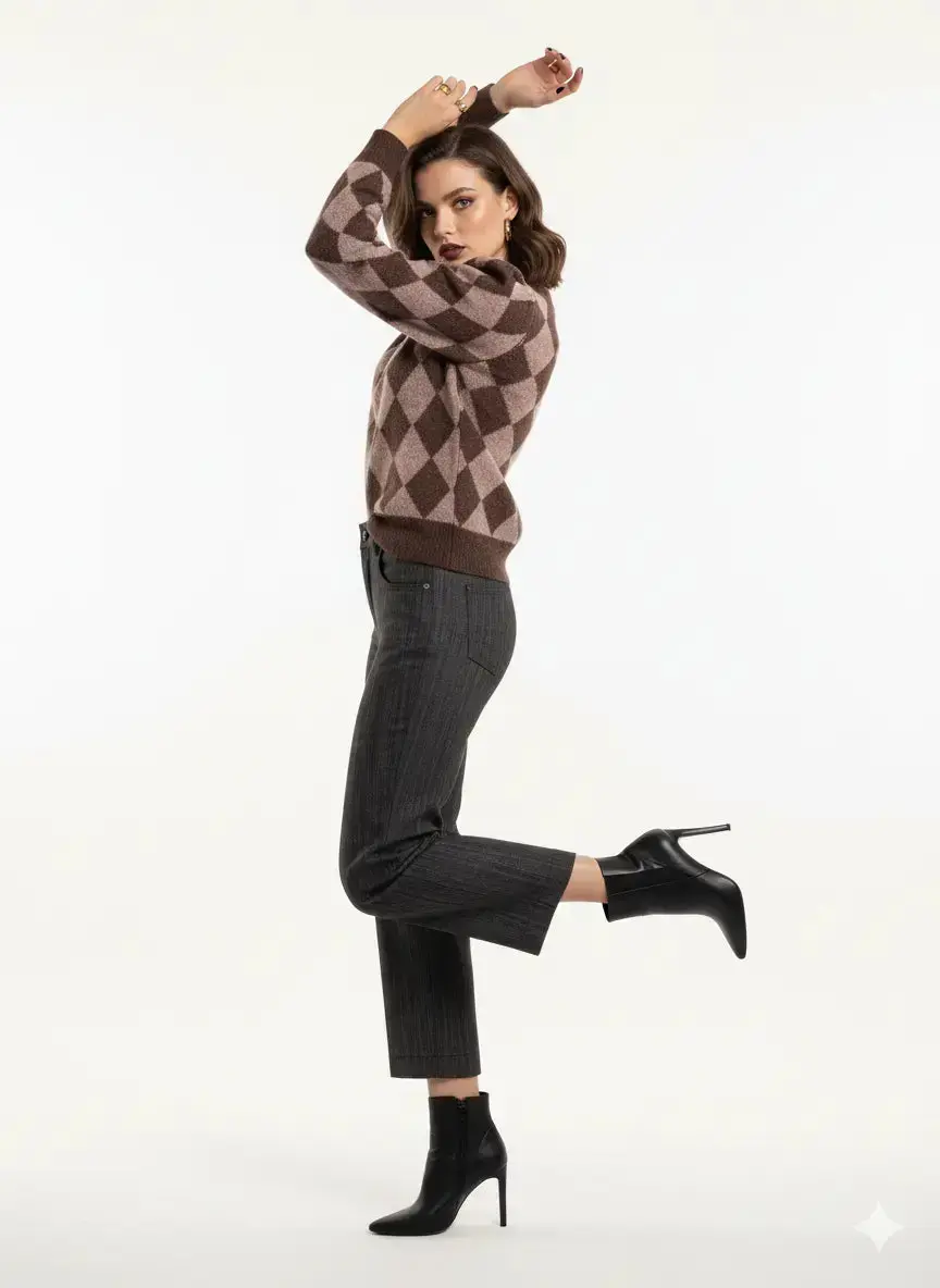 Maglia girocollo con rombi - Image 7