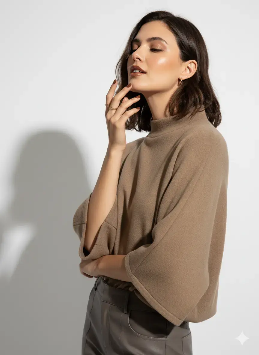 Maglia kimono in tinta unita - Image 3