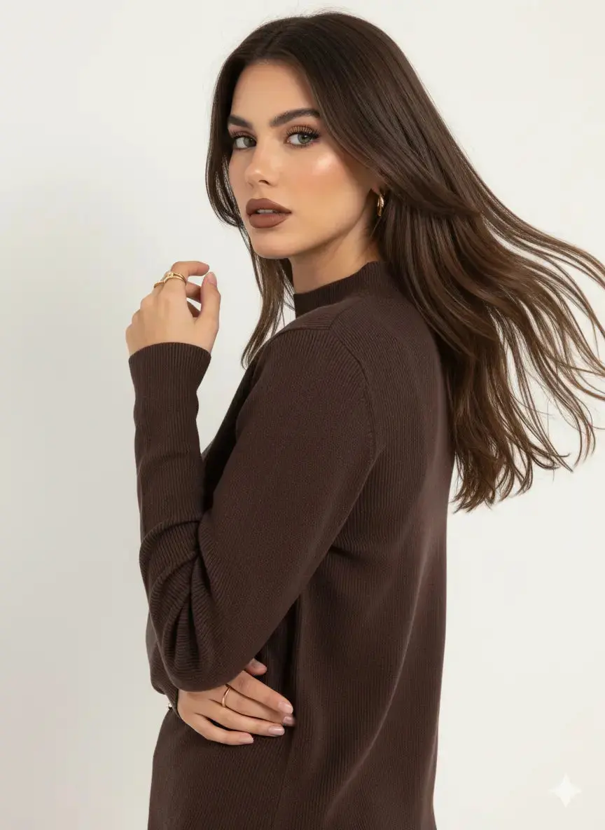 Maglia lupetto a costina con accessori - Image 10